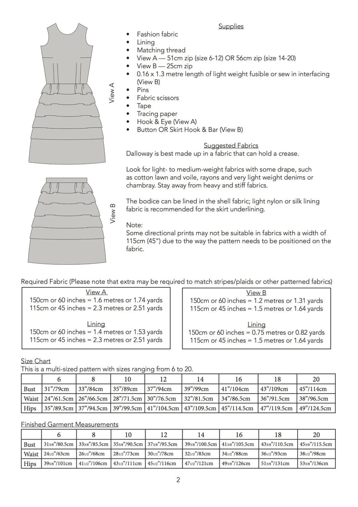 The Dalloway Dress and Skirt - Jennifer Lauren Handmade - Digital PDF Download Pattern - The Eternal Maker - UK Fabric Shop