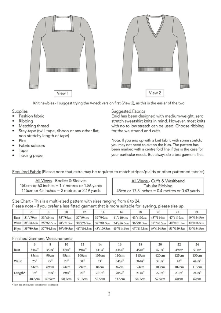 The Enid Sweater - Jennifer Lauren Handmade - Digital PDF Download Pattern - The Eternal Maker - UK Fabric Shop