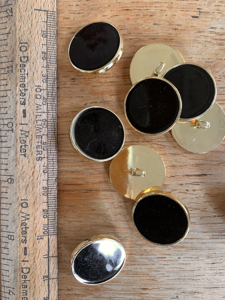 The Eternal Maker Buttons Black Gold Shank Button - 26mm