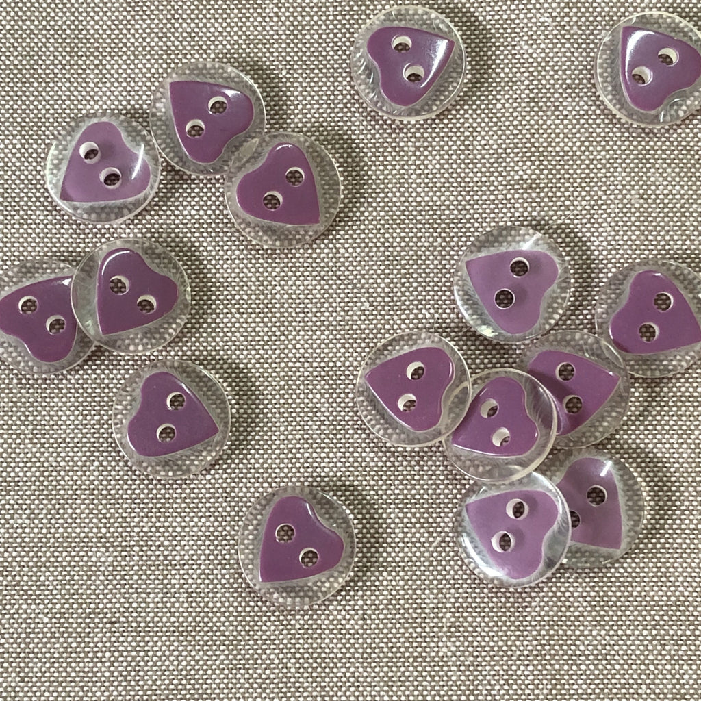 The Eternal Maker Buttons Lilac Heart Circular Button - 12mm