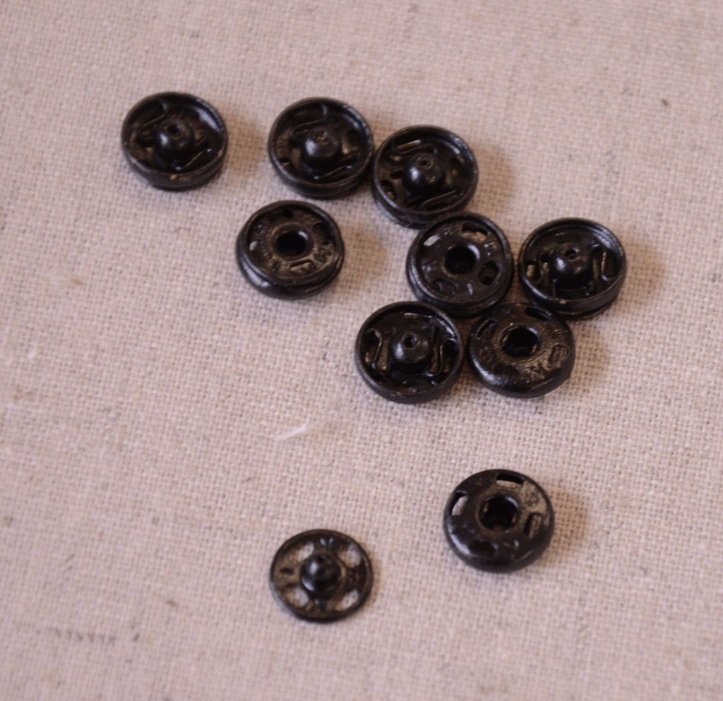 The Eternal Maker Buttons Metal Snap Fastener - Sew In - Black - 10mm