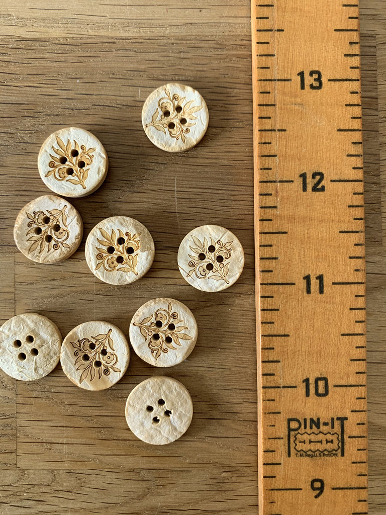 The Eternal Maker Buttons Natural Fleur Coconut Button - 15mm