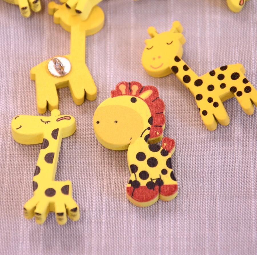 The Eternal Maker Buttons Wooden Giraffe Shank Button - 20mm