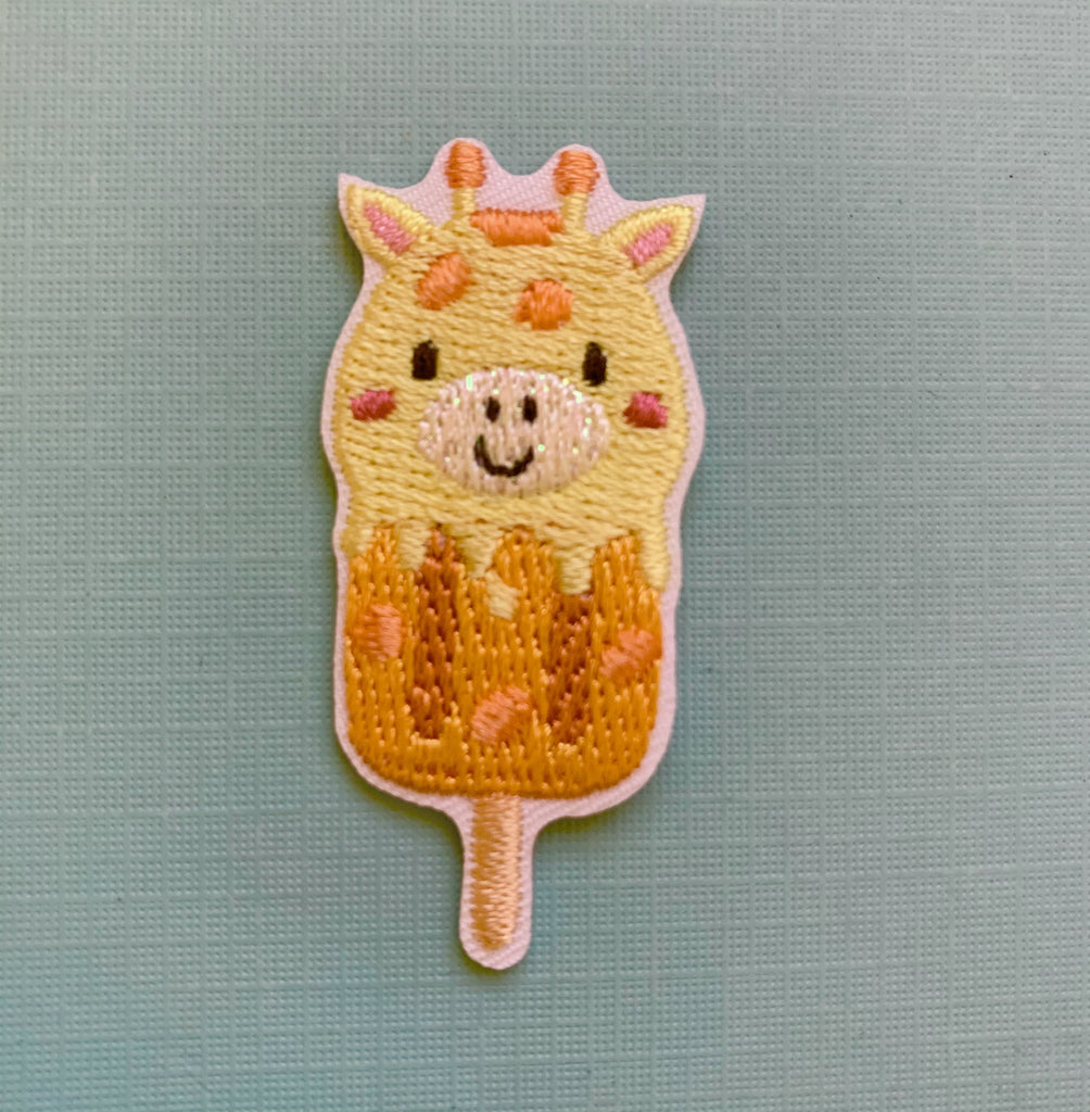 The Eternal Maker Iron On Applique Giraffe Lolly - Iron On Applique Patch