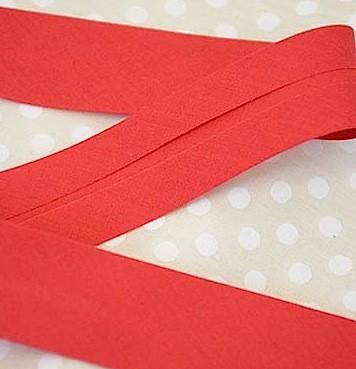 The Eternal Maker Ribbon and Trims Bias Binding Solid Red - 25mm
