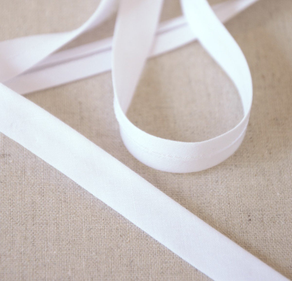The Eternal Maker Ribbon and Trims Bias Binding Solid White - 13mm