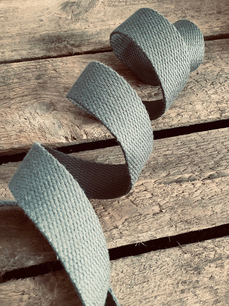 The Eternal Maker Ribbon and Trims Cotton Webbing Tape - 25mm/ 1” - Dark Grey