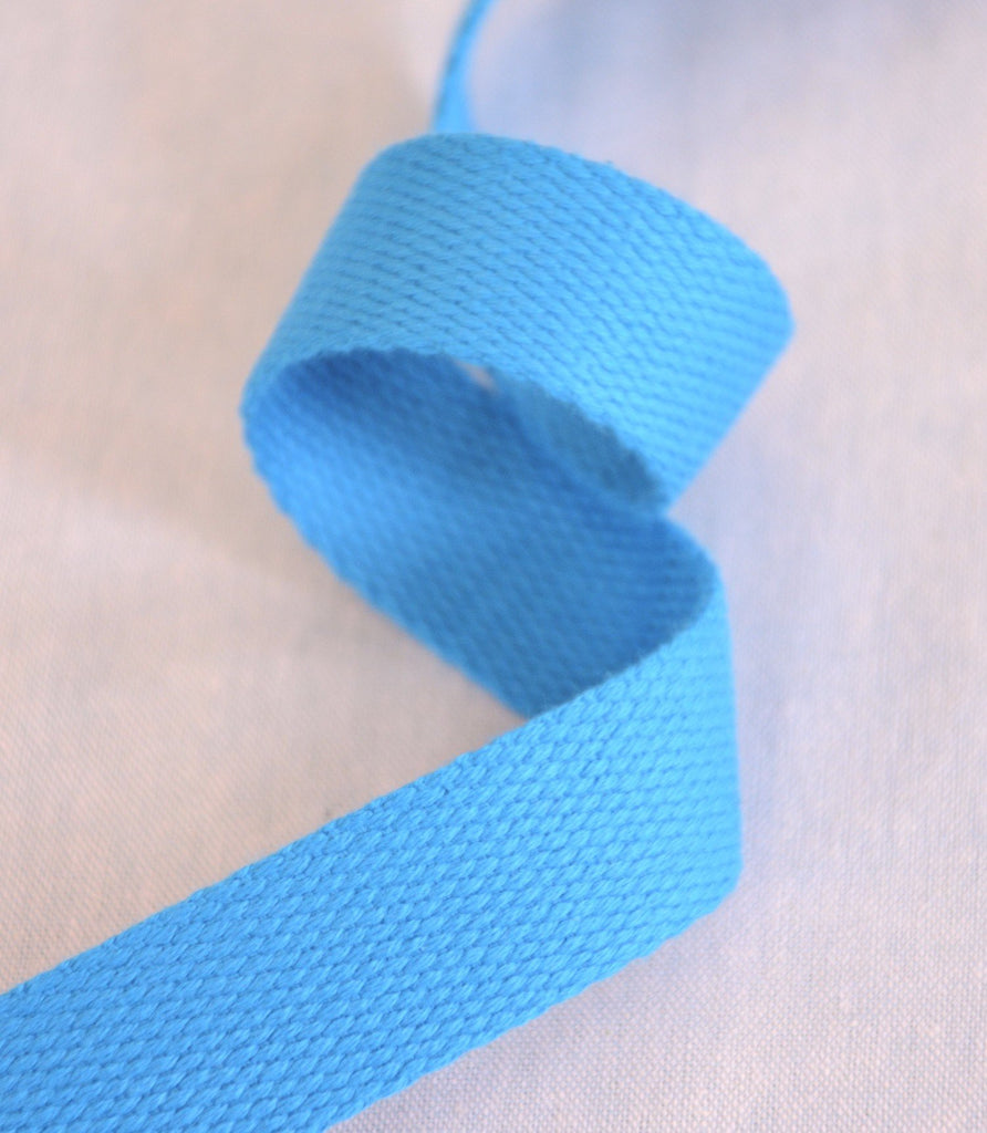 The Eternal Maker Ribbon and Trims Cotton Webbing Tape - 25mm/ 1” - Turquoise - 1/2m