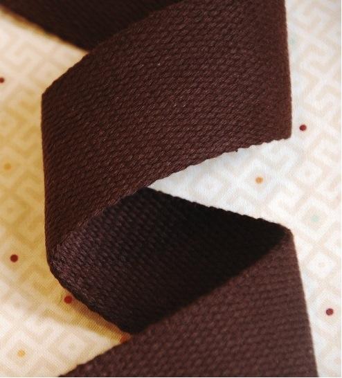 The Eternal Maker Ribbon and Trims Cotton Webbing Tape - 40mm/ 1.5” - Brown -by 1/2m