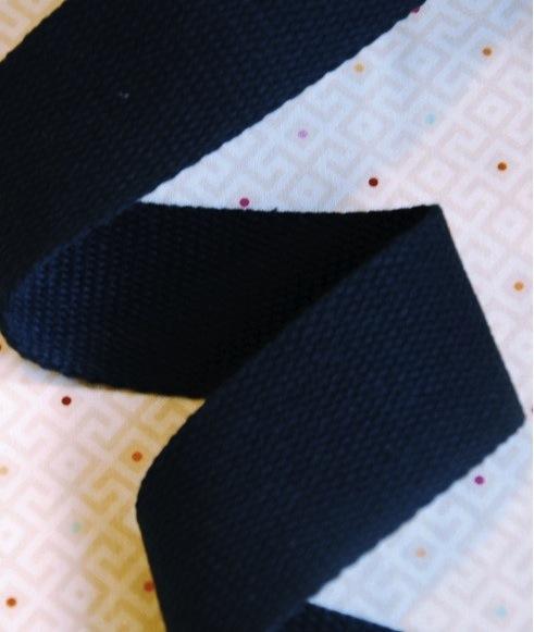 The Eternal Maker Ribbon and Trims Cotton Webbing Tape - 40mm/ 1.5” - Navy - by 1/2m