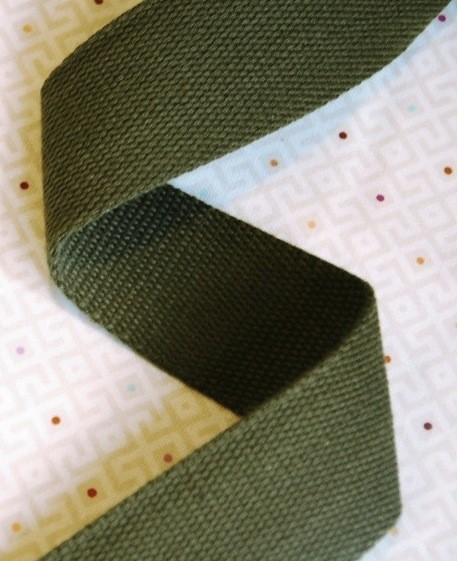 The Eternal Maker Ribbon and Trims Cotton Webbing Tape - 40mm/ 1.5” - Olive - by 1/2m