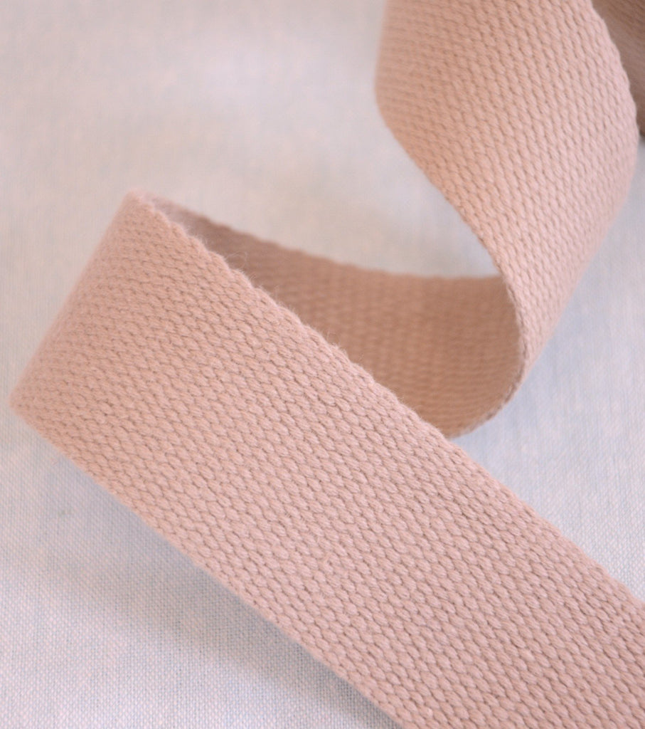 The Eternal Maker Ribbon and Trims Cotton Webbing Tape - 40mm/ 1.5” - Tan - by 1/2m