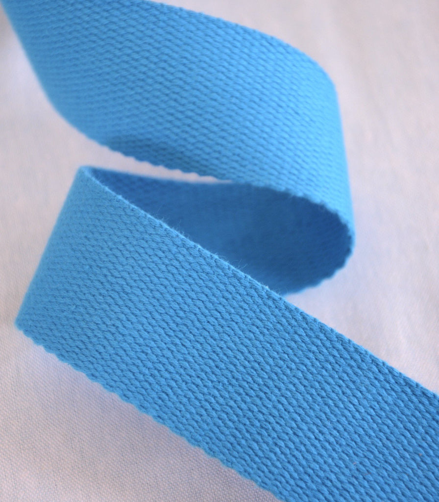 The Eternal Maker Ribbon and Trims Cotton Webbing Tape - 40mm/ 1.5” - Turquoise - by 1/2m