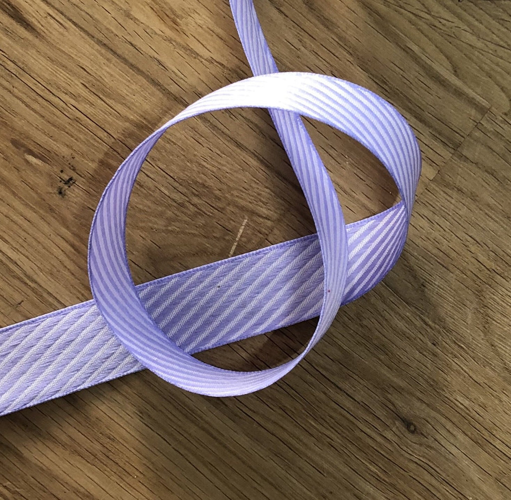 The Eternal Maker Ribbon and Trims Diagonal Woven Ribbon - 22mm Colour: Lilac