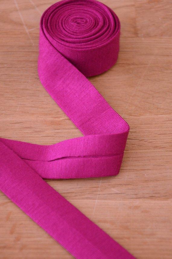 The Eternal Maker Ribbon and Trims Jersey Binding - 20mm - Fuchsia 99 - by the 50cm