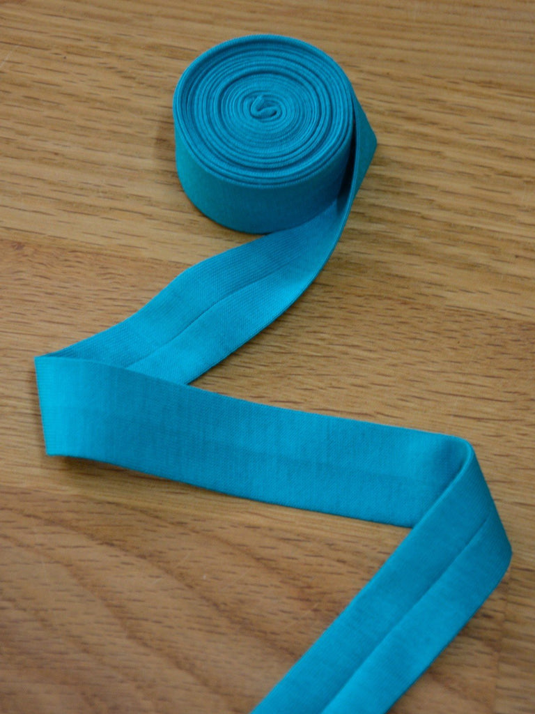 The Eternal Maker Ribbon and Trims Jersey Binding (cotton)  - 20mm - Teal 26 - by 50cm