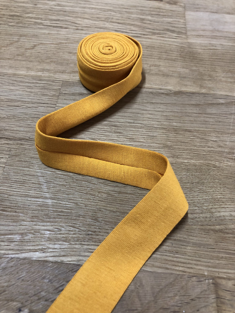 The Eternal Maker Ribbon and Trims Jersey Binding (viscose) - 20mm - Mustard - per 50cm