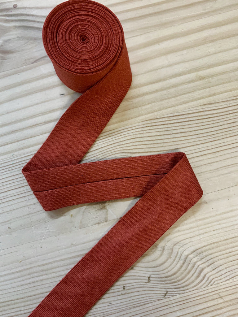 The Eternal Maker Ribbon and Trims Jersey Binding (Viscose) - 20mm - Rust 48 - by 50cm