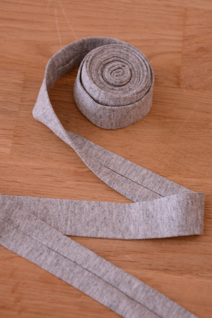 The Eternal Maker Ribbon and Trims Jersey Binding (Viscose) - 20mm - Silver Marl 31 - per 50cm