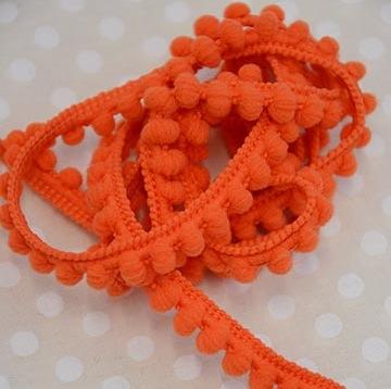 The Eternal Maker Ribbon and Trims Pom Pom Trim - 10mm - Orange