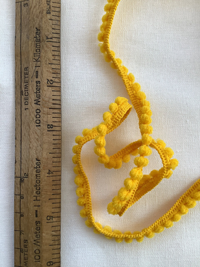 The Eternal Maker Ribbon and Trims Pom Pom Trim - 10mm - Yellow