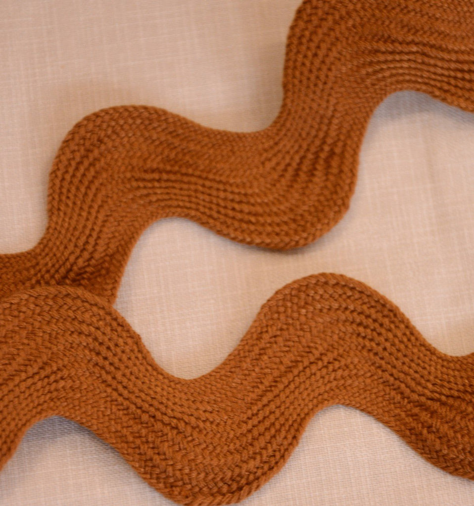 The Eternal Maker Ribbon and Trims Ric Rac - 23mm - Chestnut - by the metre