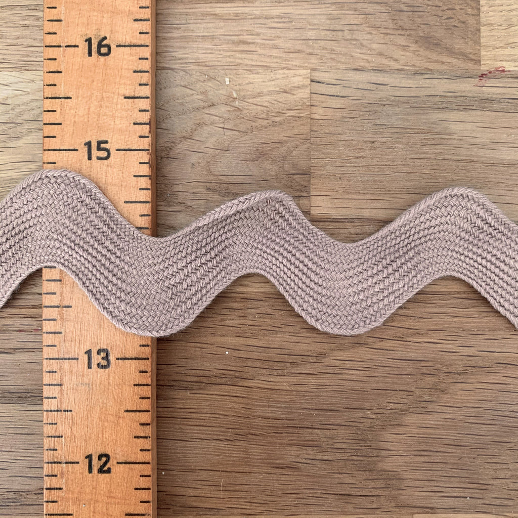The Eternal Maker Ribbon and Trims Ric Rac - 23mm - Taupe