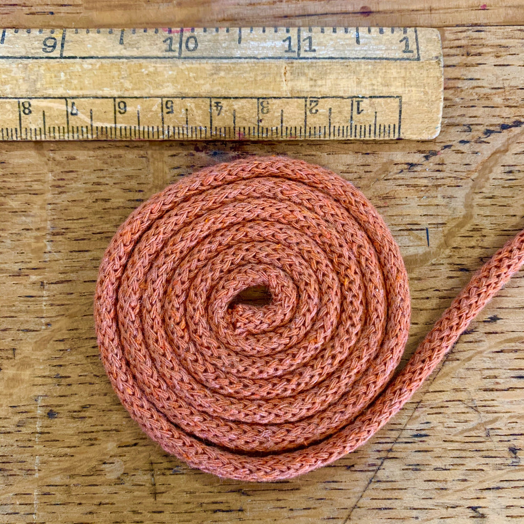 The Eternal Maker Ribbon and Trims Rust - 5mm Recycled Cotton Drawstring Cord