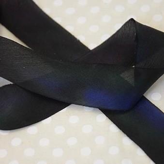 The Eternal Maker Ribbon and Trims Silk Ribbon - 25mm - Hand Dyed Midnight