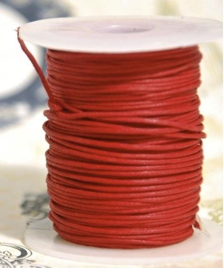 The Eternal Maker Ribbon and Trims Waxed Cotton Cord - Red
