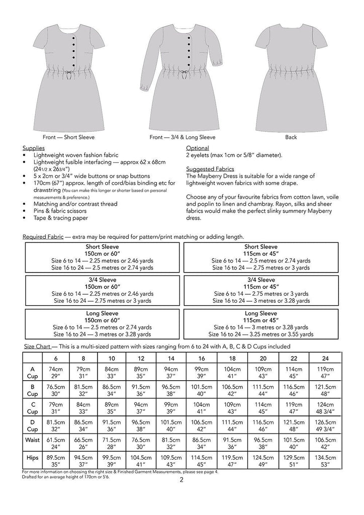 The Mayberry Dress - Jennifer Lauren Handmade PDF Download Pattern - The Eternal Maker - UK Fabric Shop