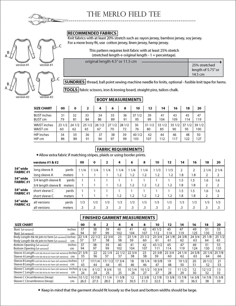 The Merlo Field Tee - Sew House Seven - Digital Download Pattern - The Eternal Maker - UK Fabric Shop