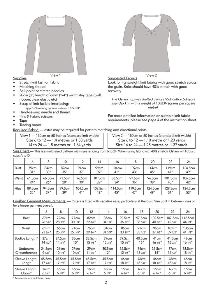 The Ostara Top - Jennifer Lauren Handmade - Digital Download Pattern - The Eternal Maker - UK Fabric Shop