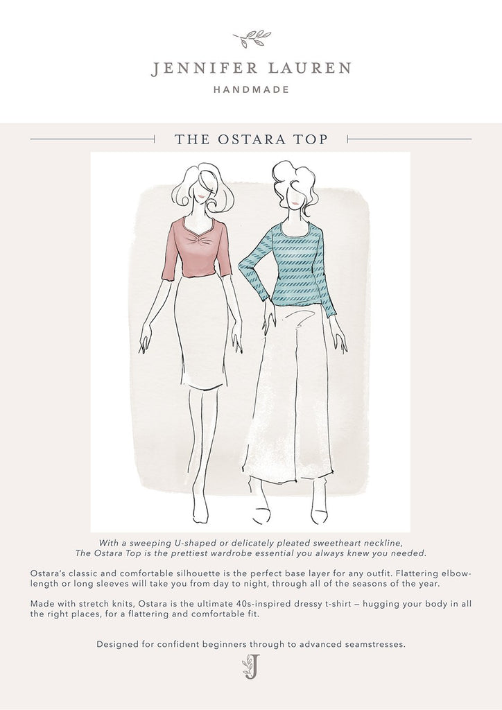 The Ostara Top - Jennifer Lauren Handmade - Digital Download Pattern - The Eternal Maker - UK Fabric Shop