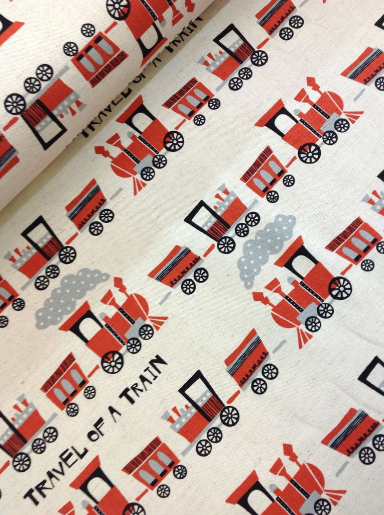 Trefle Trains - Kokka Fabrics - The Eternal Maker - UK Fabric Shop