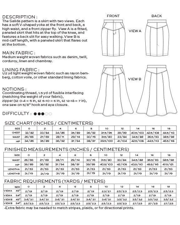 True Bias Dress Patterns Salida Skirt - True Bias Patterns