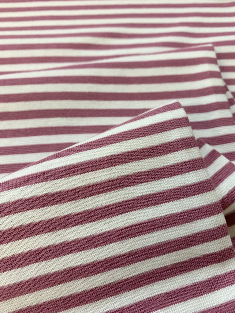 Tubular Rib Knit - Rose Stripe - The Eternal Maker - UK Fabric Shop