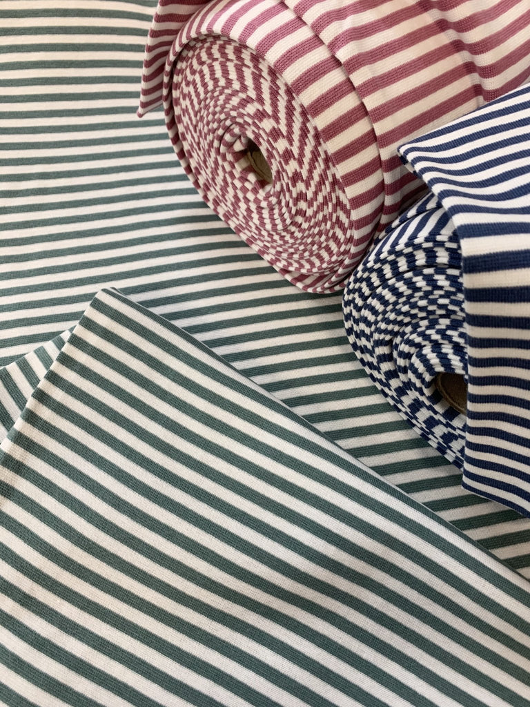 Tubular Rib Knit - Rose Stripe - The Eternal Maker - UK Fabric Shop