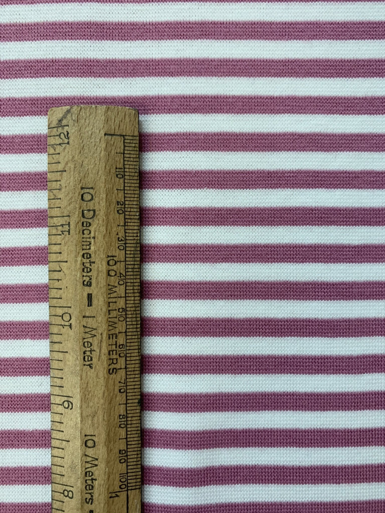 Tubular Rib Knit - Rose Stripe - The Eternal Maker - UK Fabric Shop
