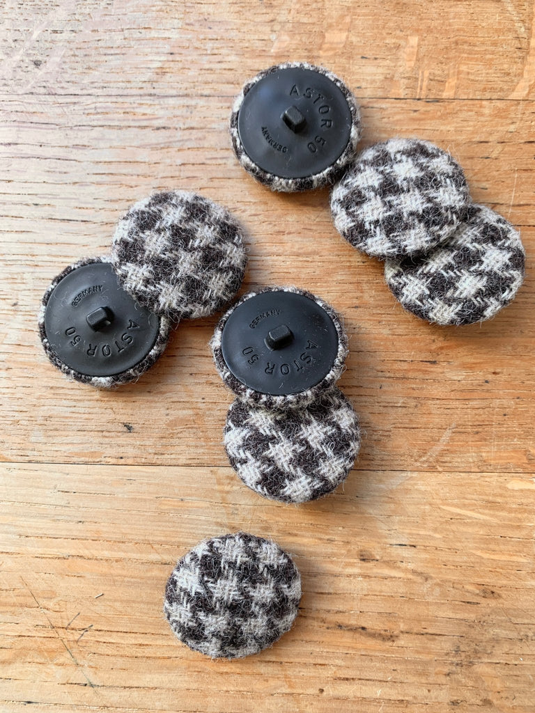 Tweed Fabric Covered Button - 32mm - The Eternal Maker - UK Fabric Shop