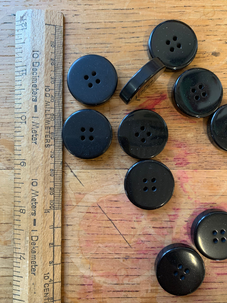 Unbranded Buttons Chunky Counter Black  Button - 28mm