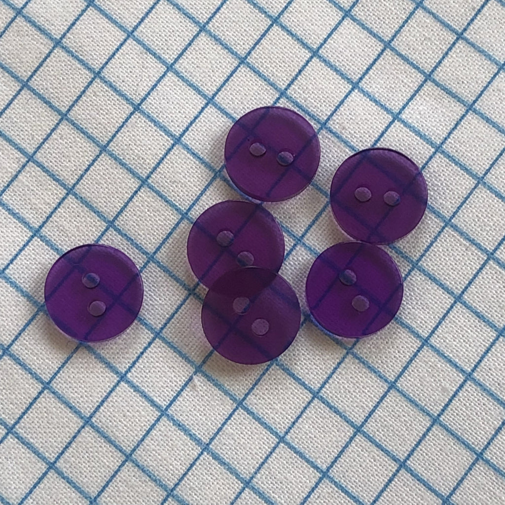 Unbranded Buttons Clear Jelly Buttons - 12mm - Purple