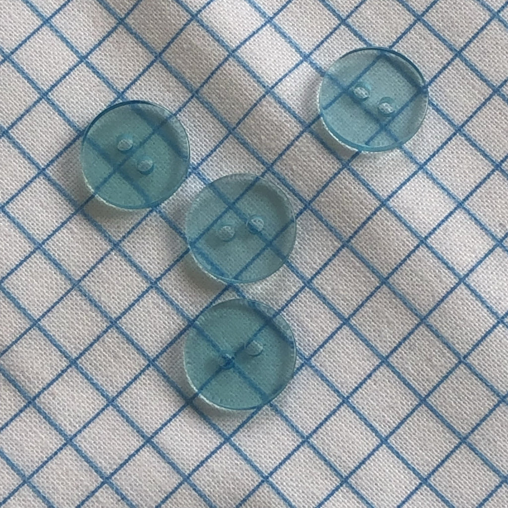 Unbranded Buttons Clear Jelly Buttons - 12mm - Turquoise
