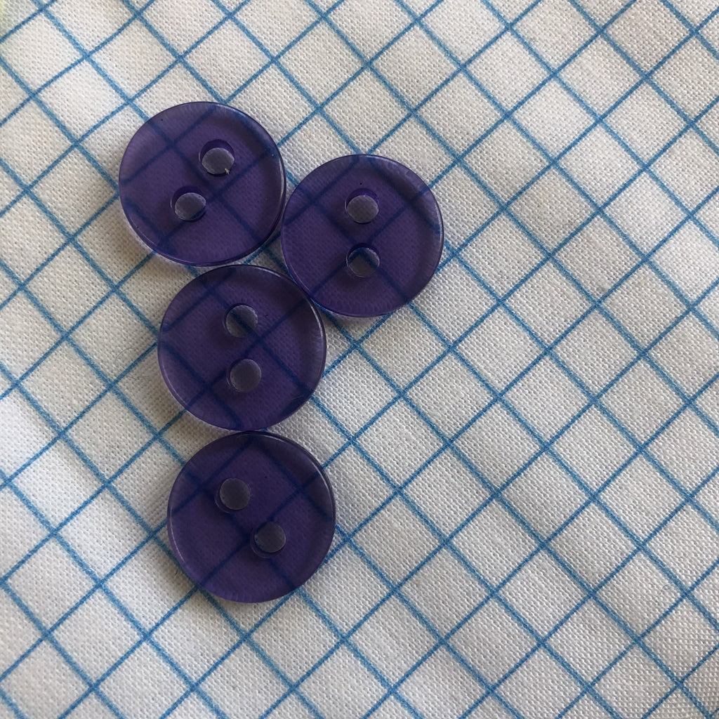 Unbranded Buttons Clear Jelly Buttons - 15mm - Purple Blue