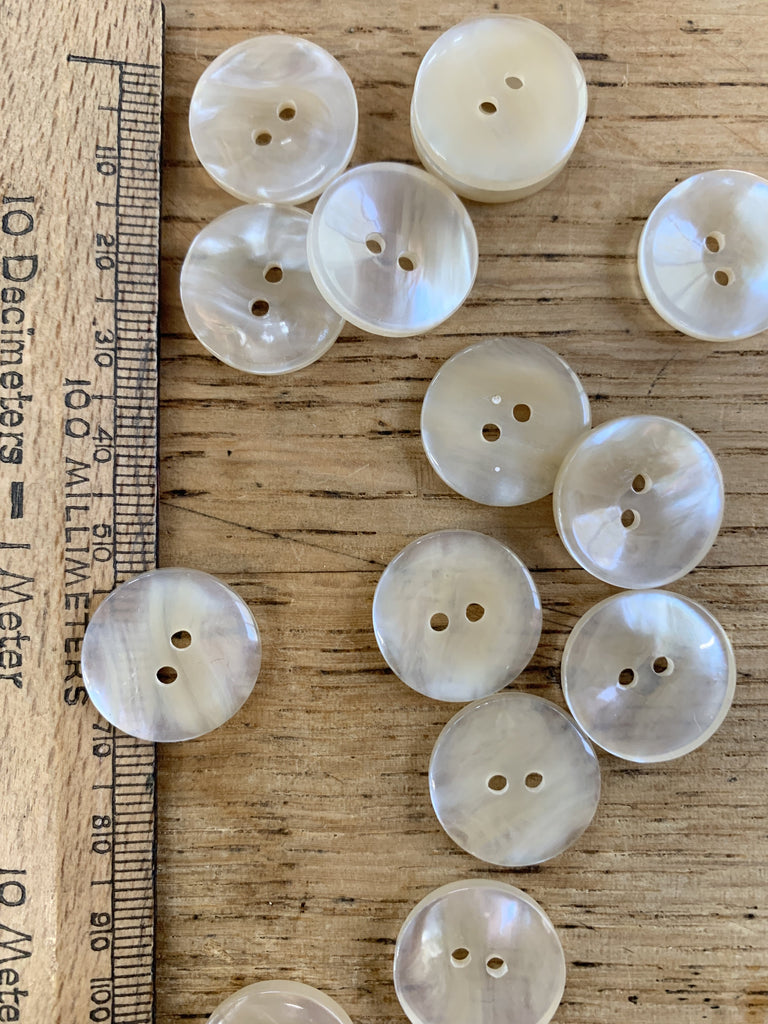 Unbranded Buttons Dished Pearl 2 hole Button - 18mm