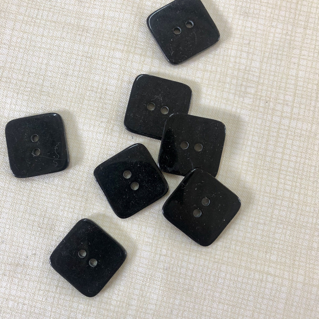 Unbranded Buttons Flat Black Square Button  - 20mm