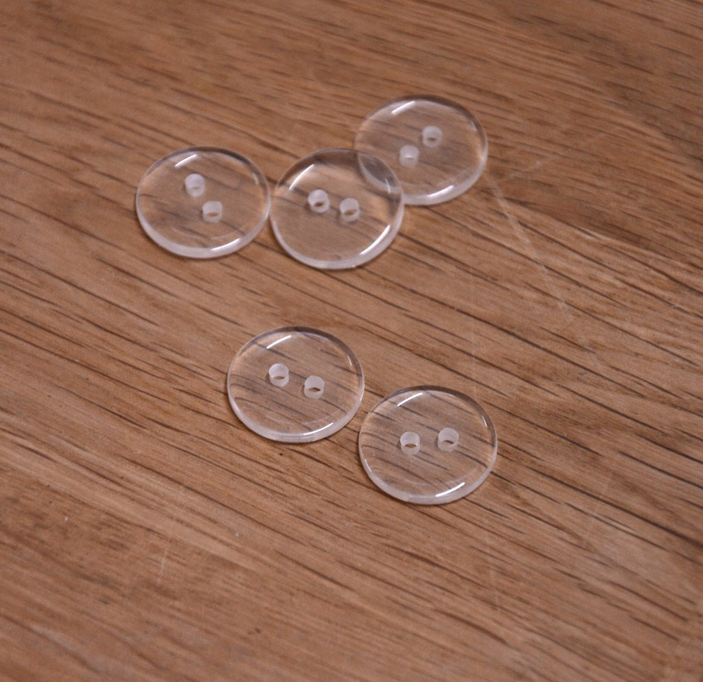 Unbranded Buttons Flat Clear Button - 23mm