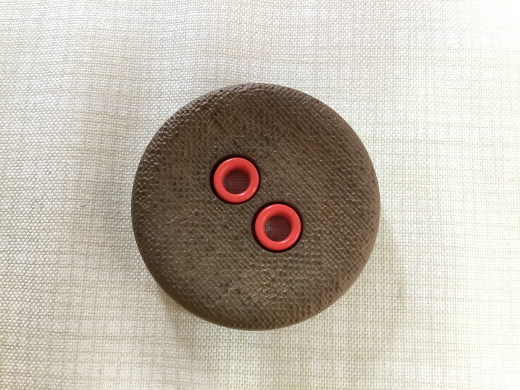 Unbranded Buttons Khaki and Pale Red Free Style Button - 34mm. Various Colours