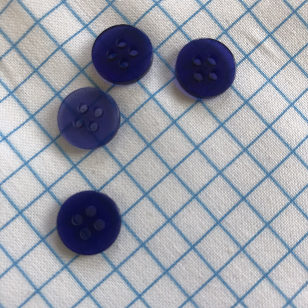 Unbranded Buttons Mini 4 Hole Jelly Buttons - 11mm - Navy