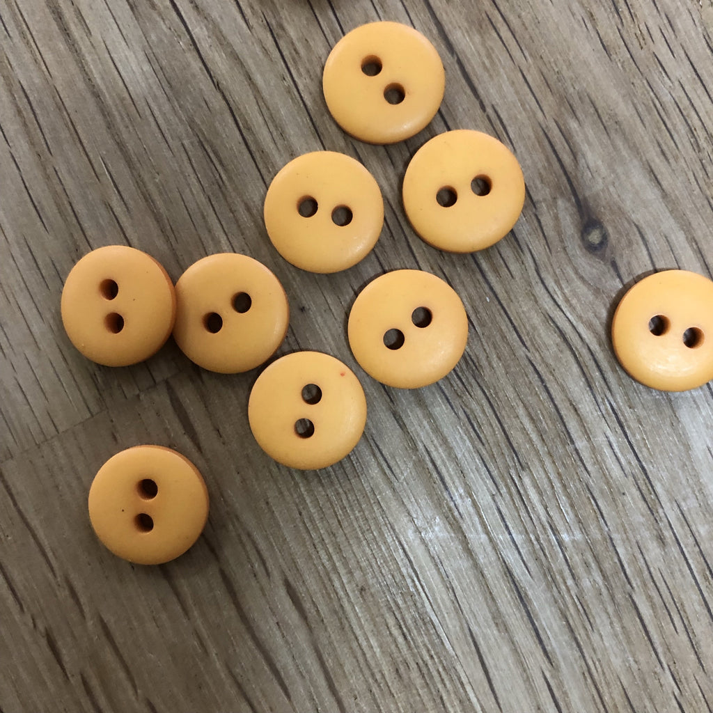 Unbranded Buttons Mustard 2 Hole Flat Button - 11mm